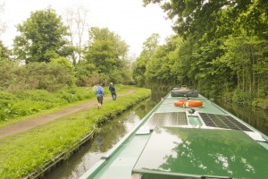 A two-person powered narrowboat