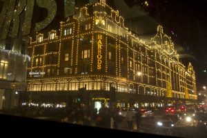 Harrods in Christmas Outfit